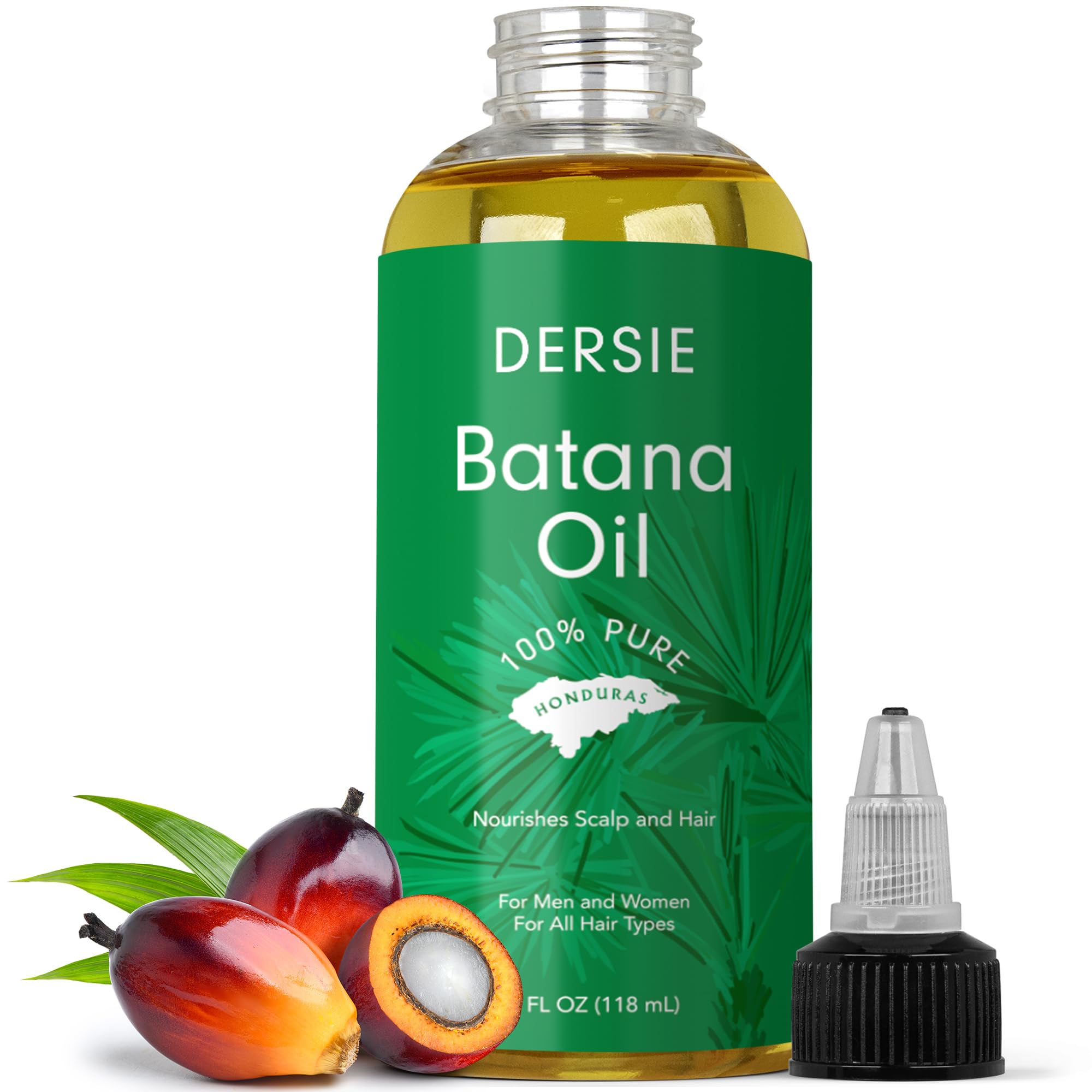 Dersie Batana Oil for Hair Growth – 100% Pure Raw Honduras Oil, 4 FL OZ