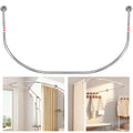 ZAIONE U-Shaped Shower Curtain Rail | Adjustable Stainless Steel Rod