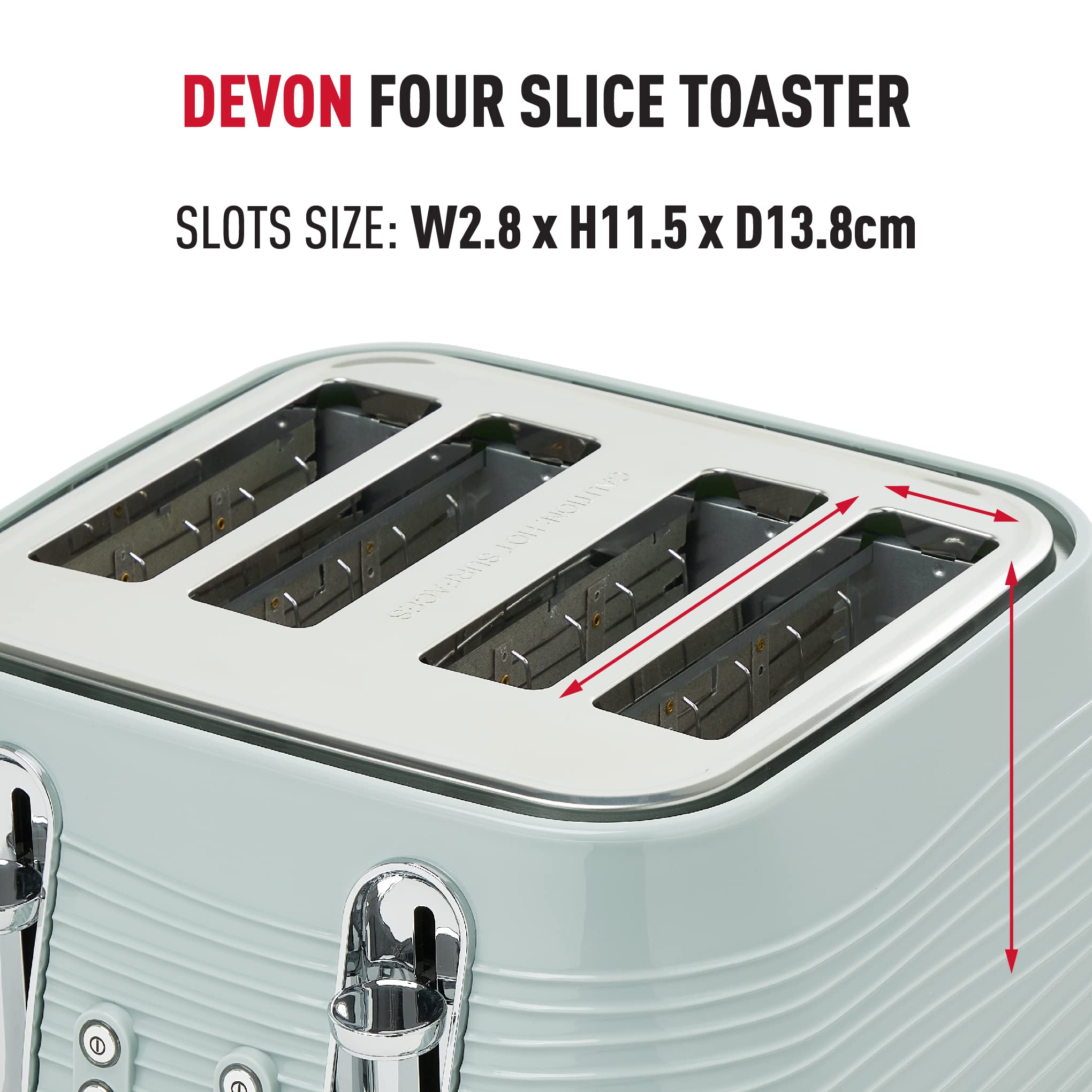 Haden Devon 4-Slice Toaster – Eucalyptus Green Retro Wide Slot