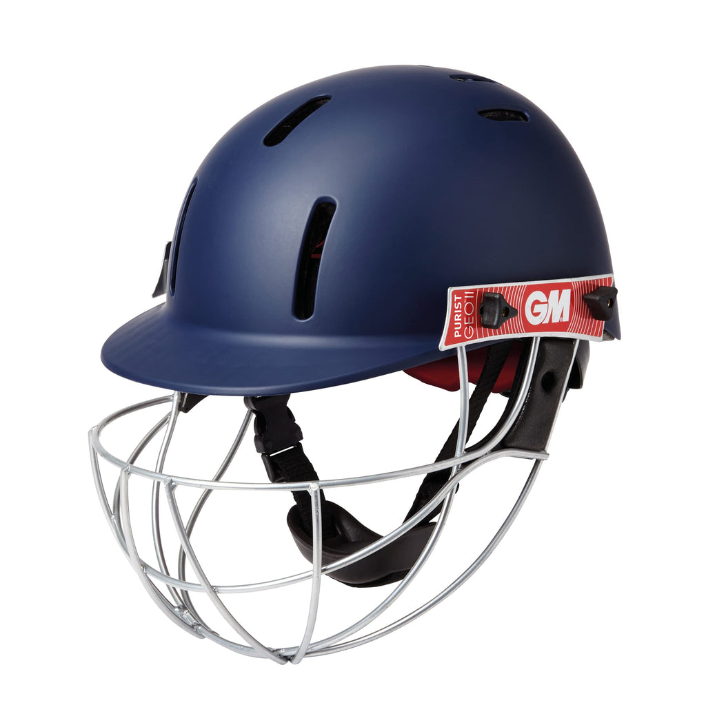 GM Purist GEO II Cricket Batting Helmet – Navy Steel Grille Senior