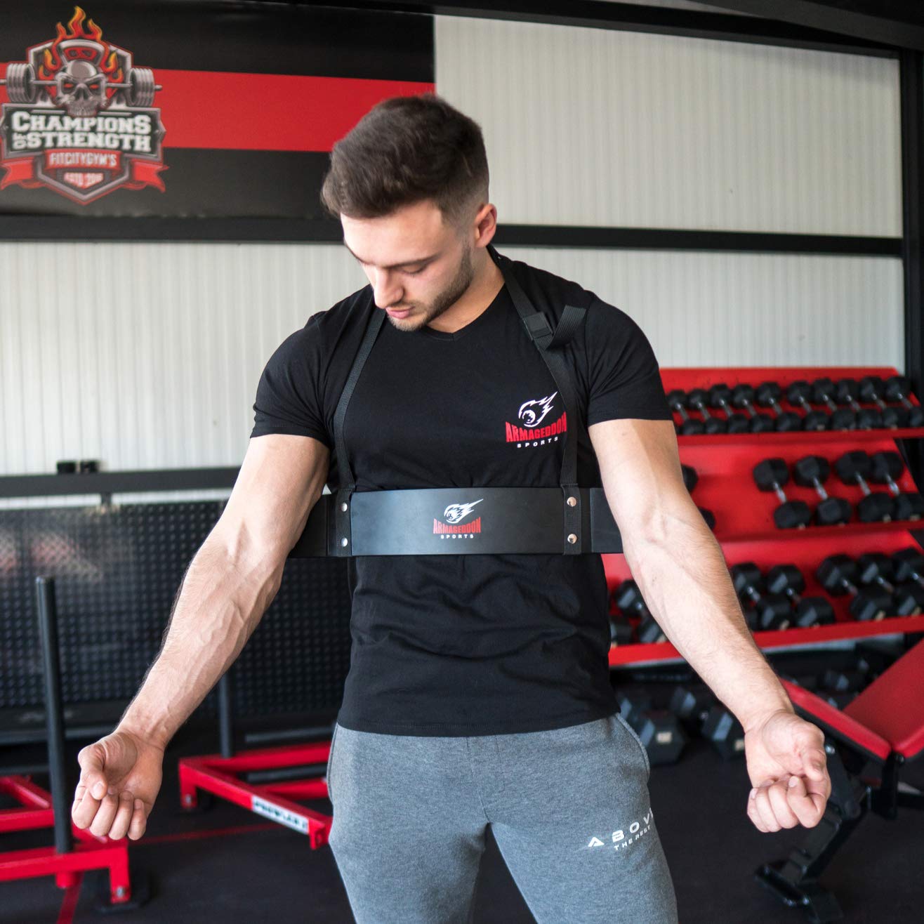 Armageddon Sports Arm Blaster with Lifting Straps - Bicep Isolator
