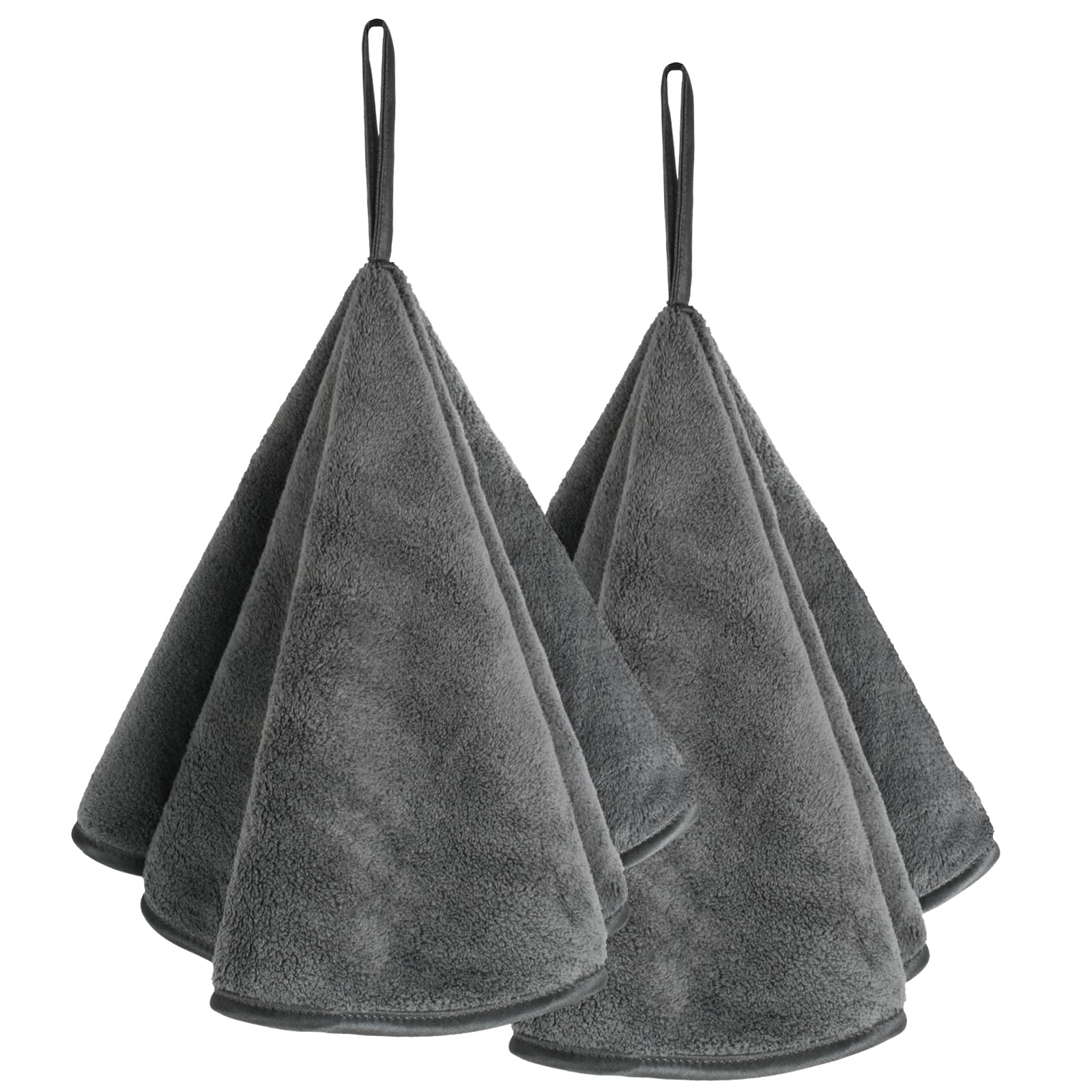 VIVOTE 2-Piece Microfibre Hand Towel Set | Super Soft & Absorbent | Dark Grey