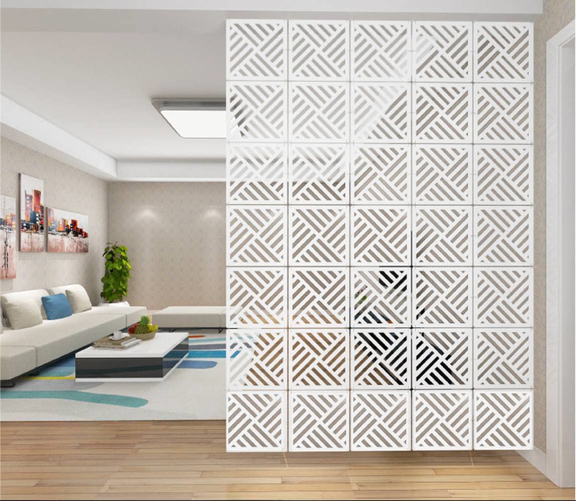 12Pcs/Set White Hanging Room Divider Screens DIY Panel Screens Partition Wall Dividers Room Decorative With All Accessories 29 x 29 cm M3 - image 3
