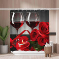 Woutay Red Roses Shower Curtain | Mold Resistant Waterproof Fabric, 71x71"