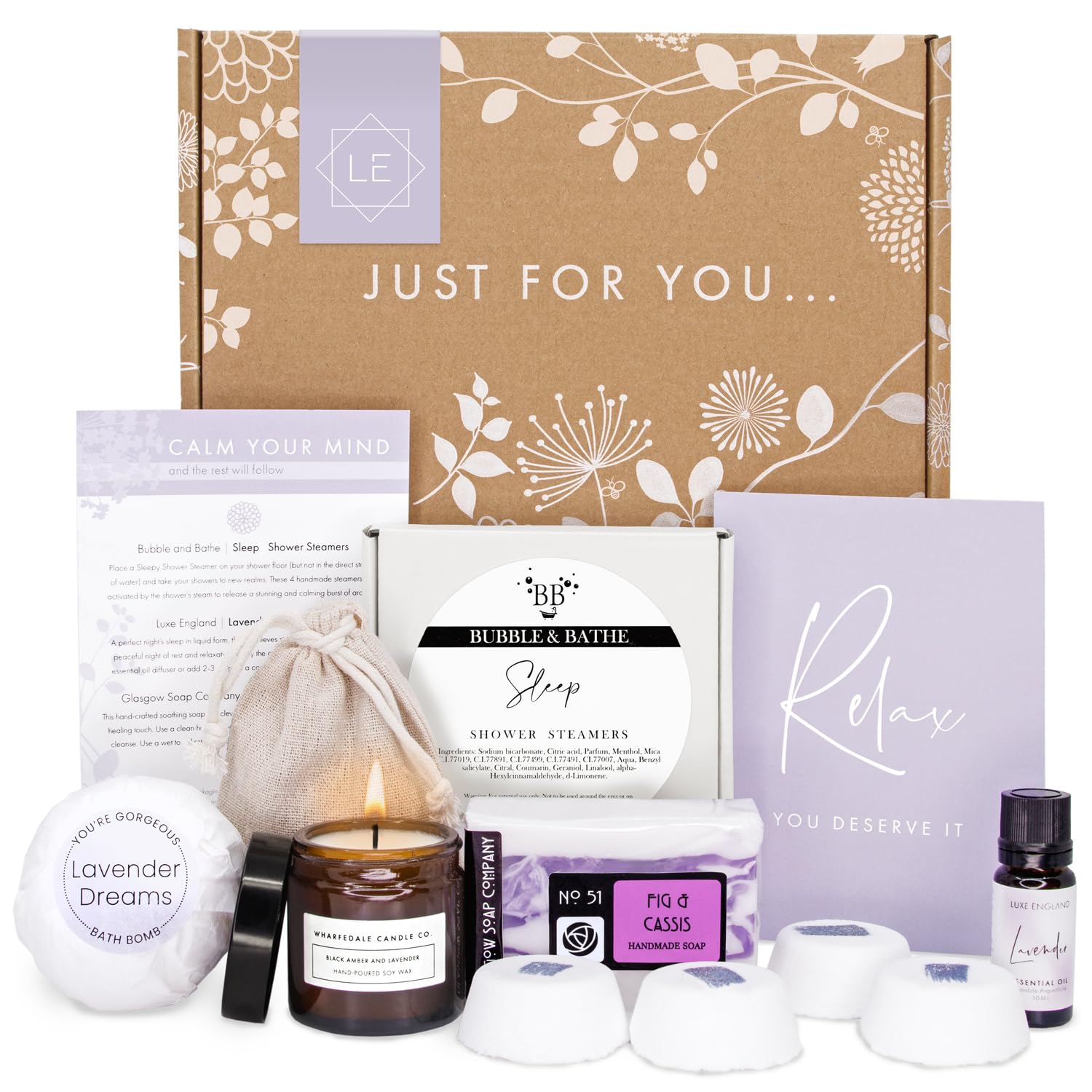 Luxe England Sleep & Relax Pamper Hamper – Handmade 6-Piece Gift Set