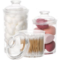 Lyellfe 3-Pack Acrylic Apothecary Jars | Airtight Bathroom Vanity Canisters