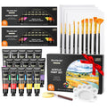 Shuttle Art 47 Pack Acrylic Paint Set - 15 Colors with Brushes & Canvas