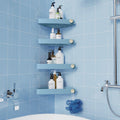 Sotfamily 4-Pack Corner Shower Caddy | Rust-Free Plastic Adhesive Shelf