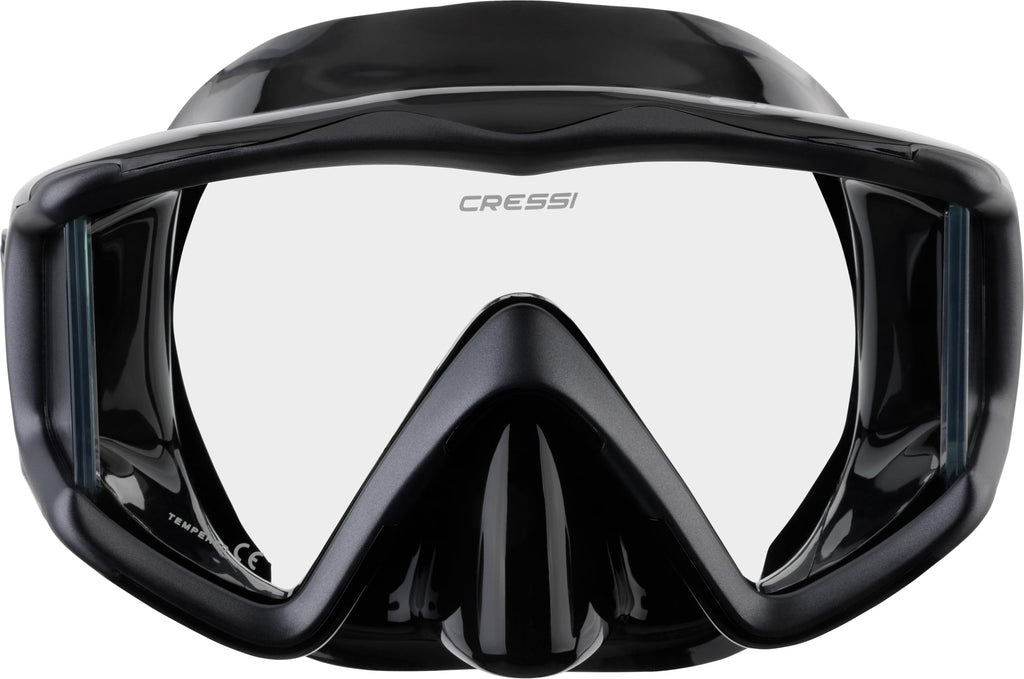 Cressi Liberty Triside Panoramic Scuba Diving Mask – Black/Graphite
