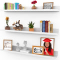Icona Bay 36" Floating Shelves, Set of 3 – Powder White Picture Ledges