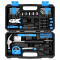 DEKO 62-Piece Home Repair Hand Tool Kit | DIY Toolbox Set - Blue