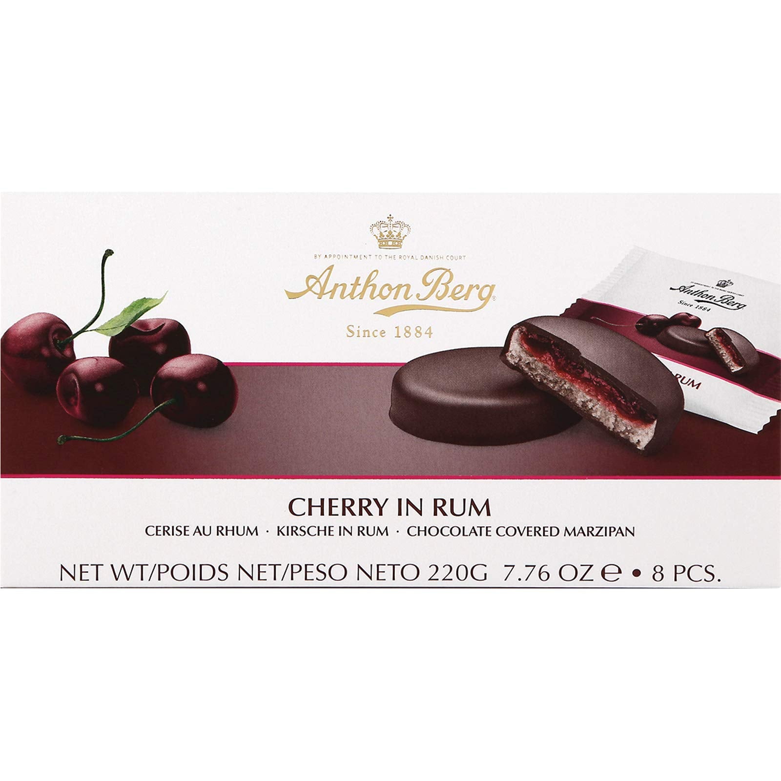 Anthon Berg Cherry in Rum Dark Chocolate Marzipan Gift Box - 220g
