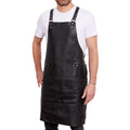 REDSALT Premium Leather BBQ Apron – 100% Cowhide Crossback Work Apron