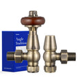 VANCOCO Antique Brass Thermostatic Radiator Valves - 1/2" Angled TRV Pair