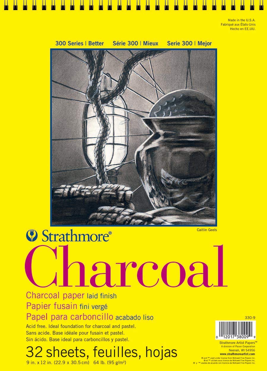 Strathmore Charcoal Spiral Paper Pad, 9 x 12-inch, 32 Sheets - Multicolor