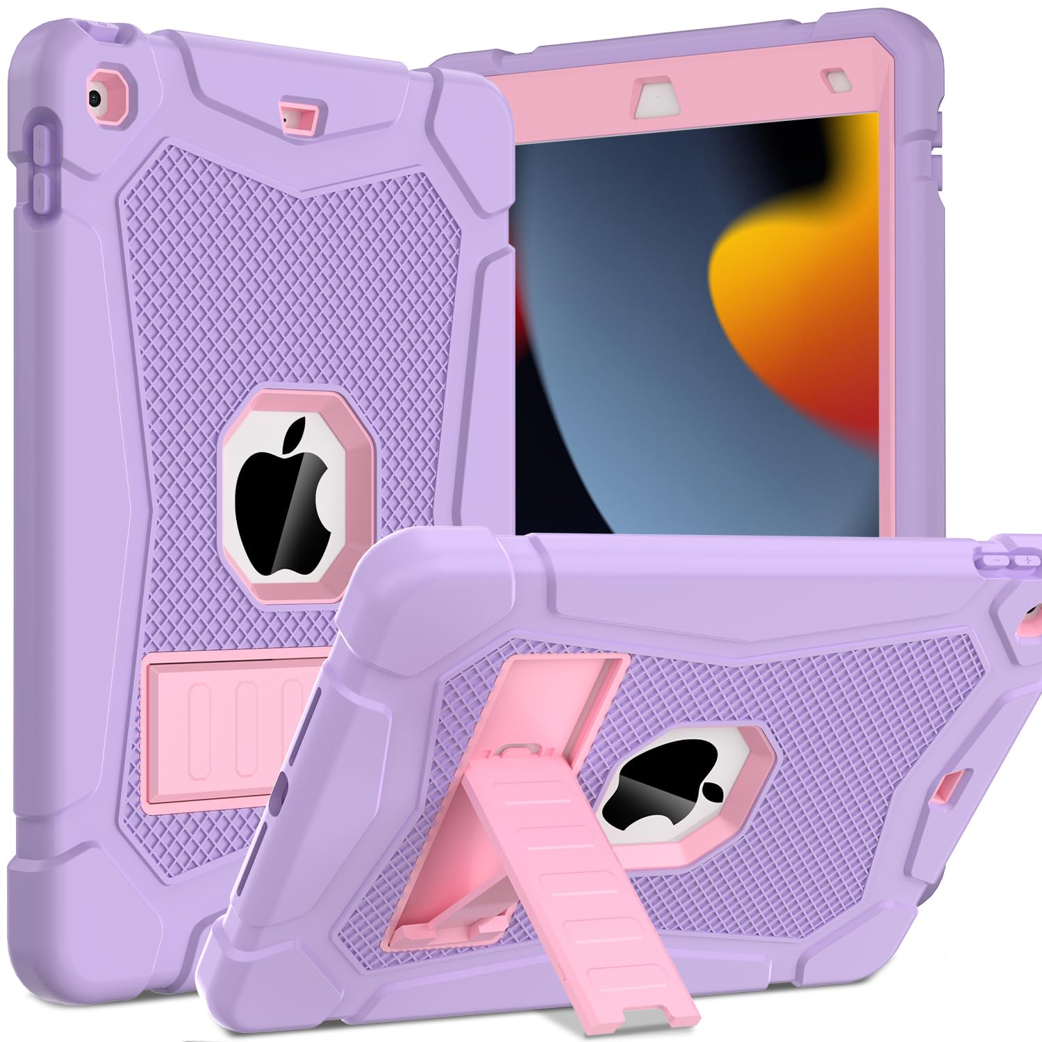 TOPWANT iPad 10.2 Case - Heavy Duty Shockproof Rugged Cover with Stand