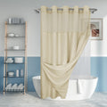 Jolof Store Hookless Slub Shower Curtain with Snap-in PEVA Liner – Beige