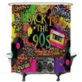 Ulticool 90s Vintage Graffiti Shower Curtain – 180x200cm Anti-Mould
