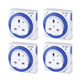 M EGA MEGACUBE 24 Hour Square Mechanical Plug-in Timer - Blue - 4 Pack