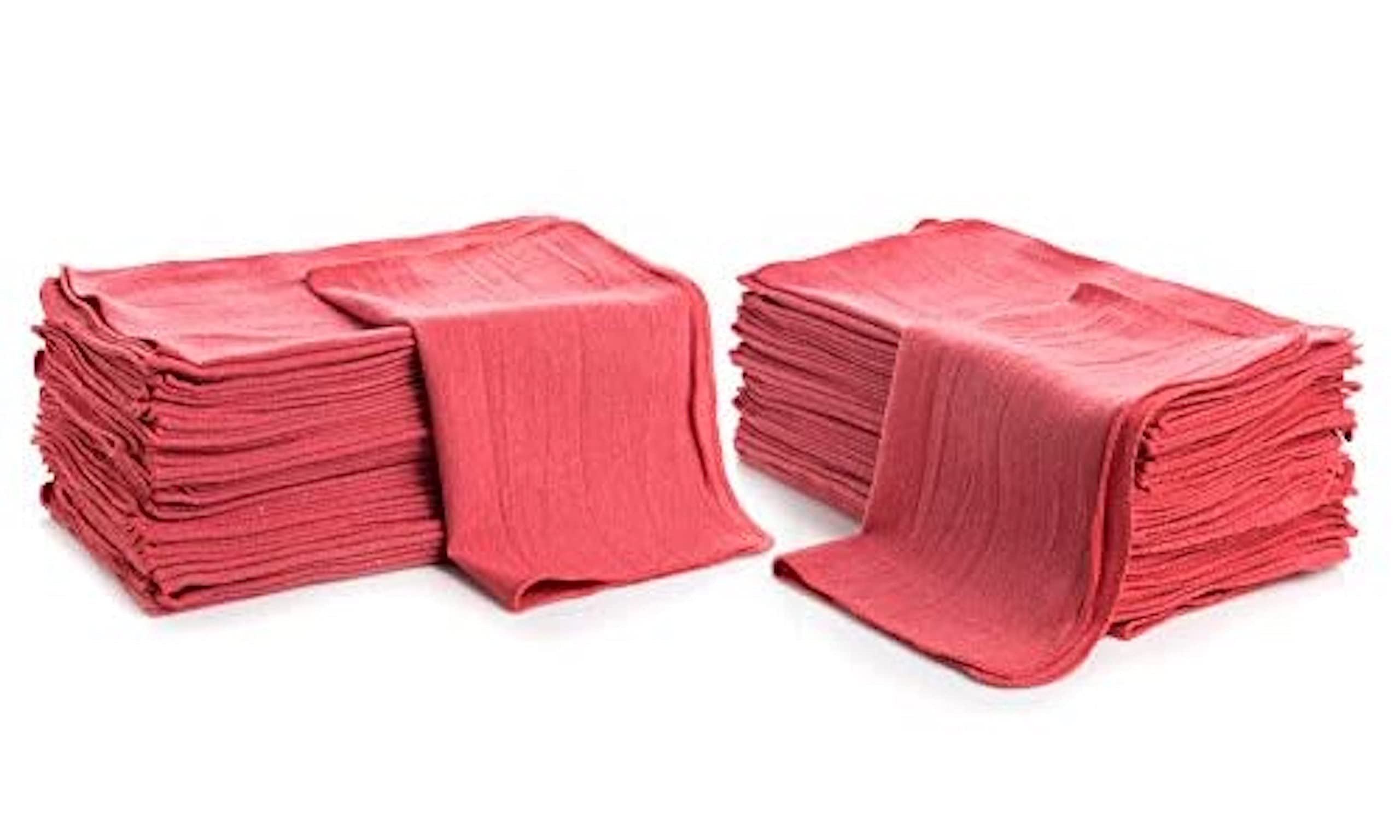 Jolof Store Red Cotton Shop Towels – 50 Pack Reusable Mechanic Rags