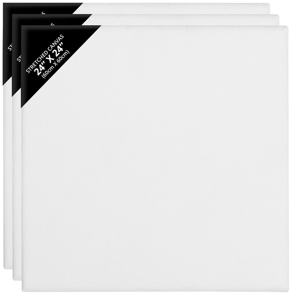 Belle Vous 3 Pack Blank Canvas Boards – 60x60cm Cotton Art Panels