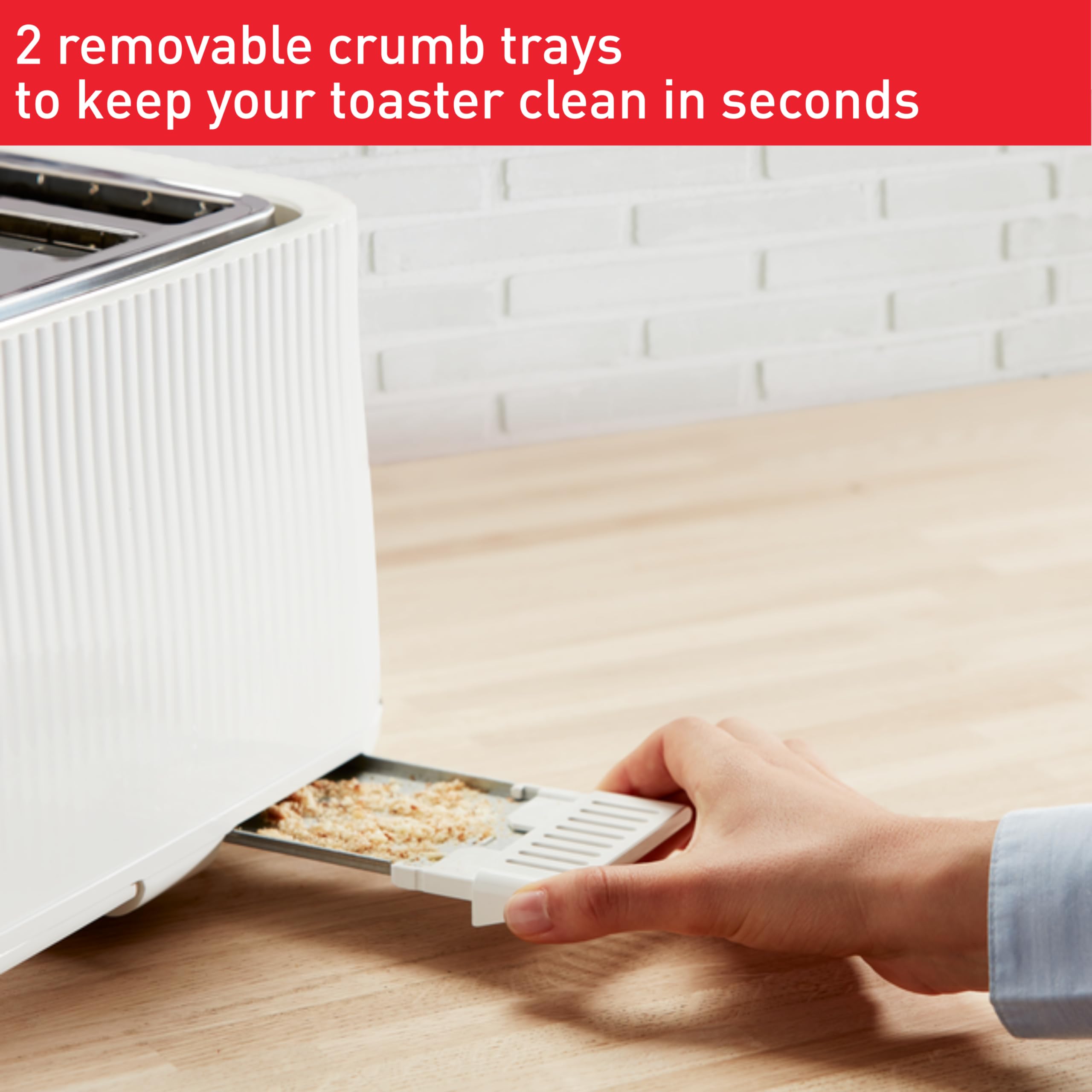 Tefal Loft 4-Slot Toaster | Extra-Wide Slots & 7 Browning Levels - White