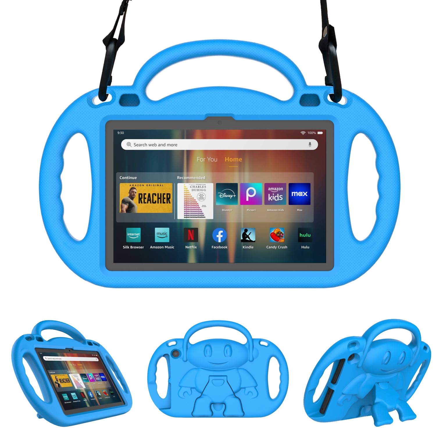 Sonlaryin Fire HD 8 & 8 Plus Kids Case | Shockproof Handle Stand - Blue