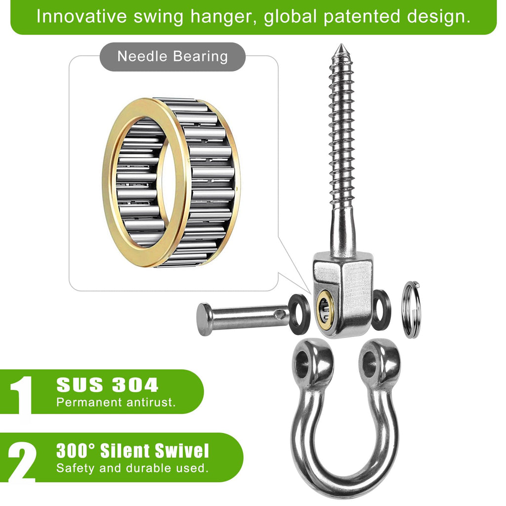 BeneLabel Heavy Duty Swing Hangers - 6 Pack Stainless Steel 1500LB