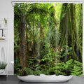 LB Green Tropical Palm Tree Shower Curtain | Waterproof Polyester – 180x180cm