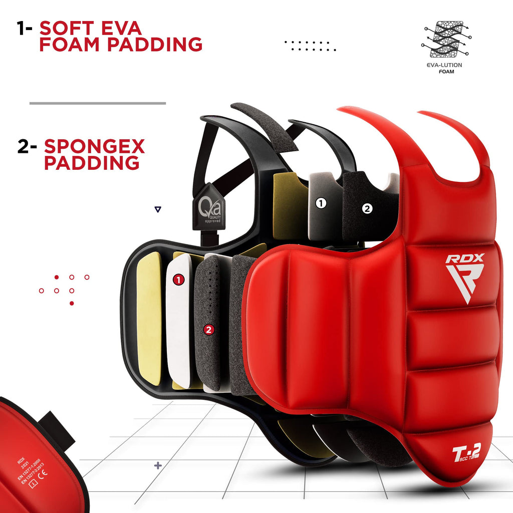 RDX Reversible Boxing Chest Guard | Maya Hide Leather MMA Body Protector