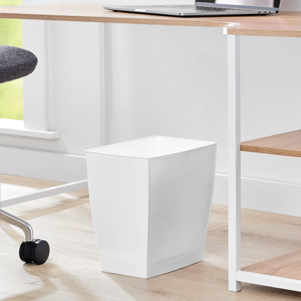 iDesign Mono Rubbish Bin, Plastic, White - image 5