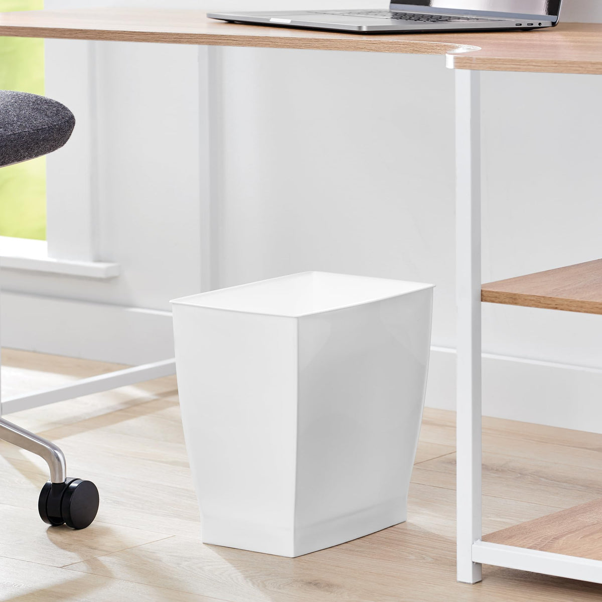 iDesign Mono Rubbish Bin, Plastic, White - image 5