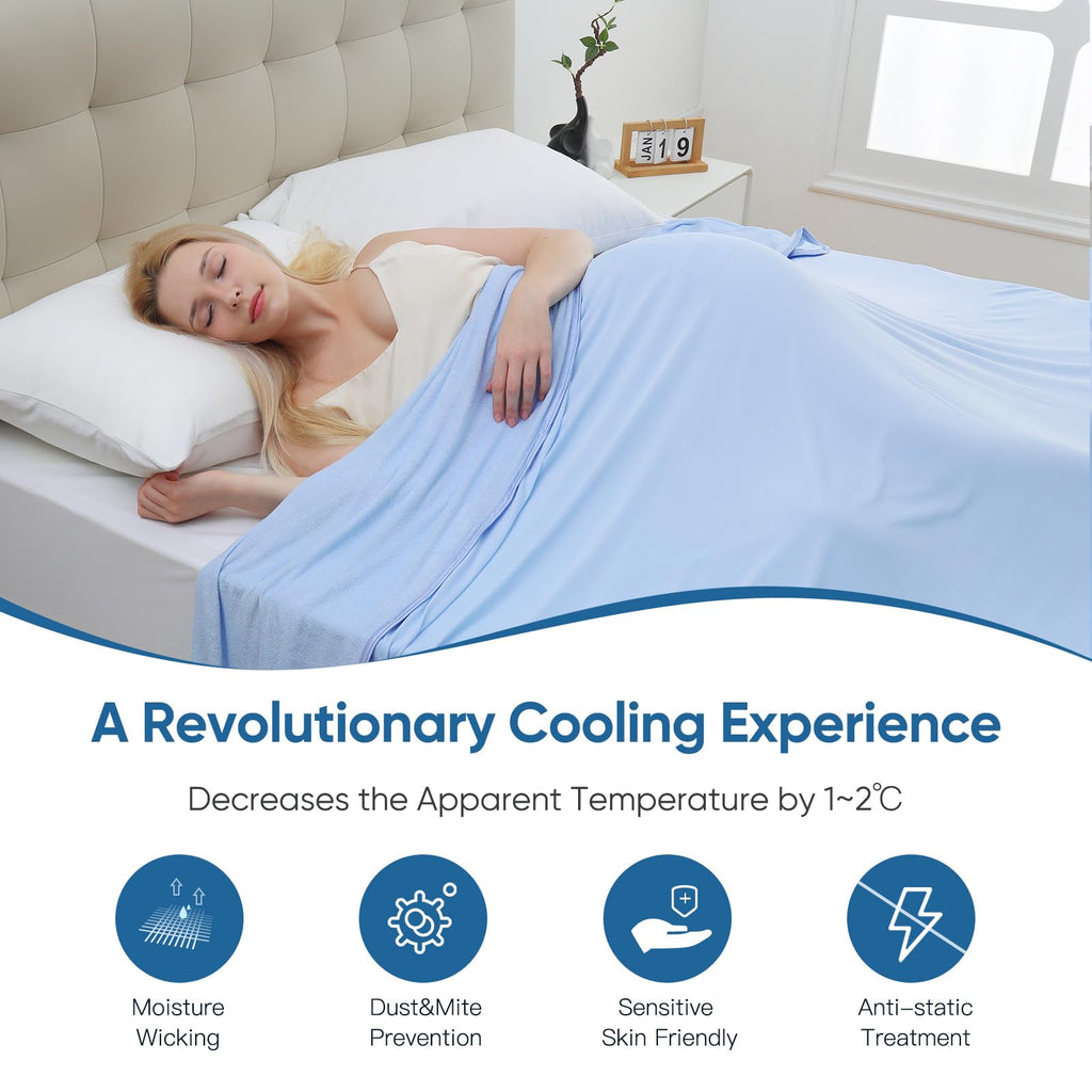 Marchpower Cooling Blanket – Arc-chill Q-Max 0.5 Bamboo Queen Size - Blue