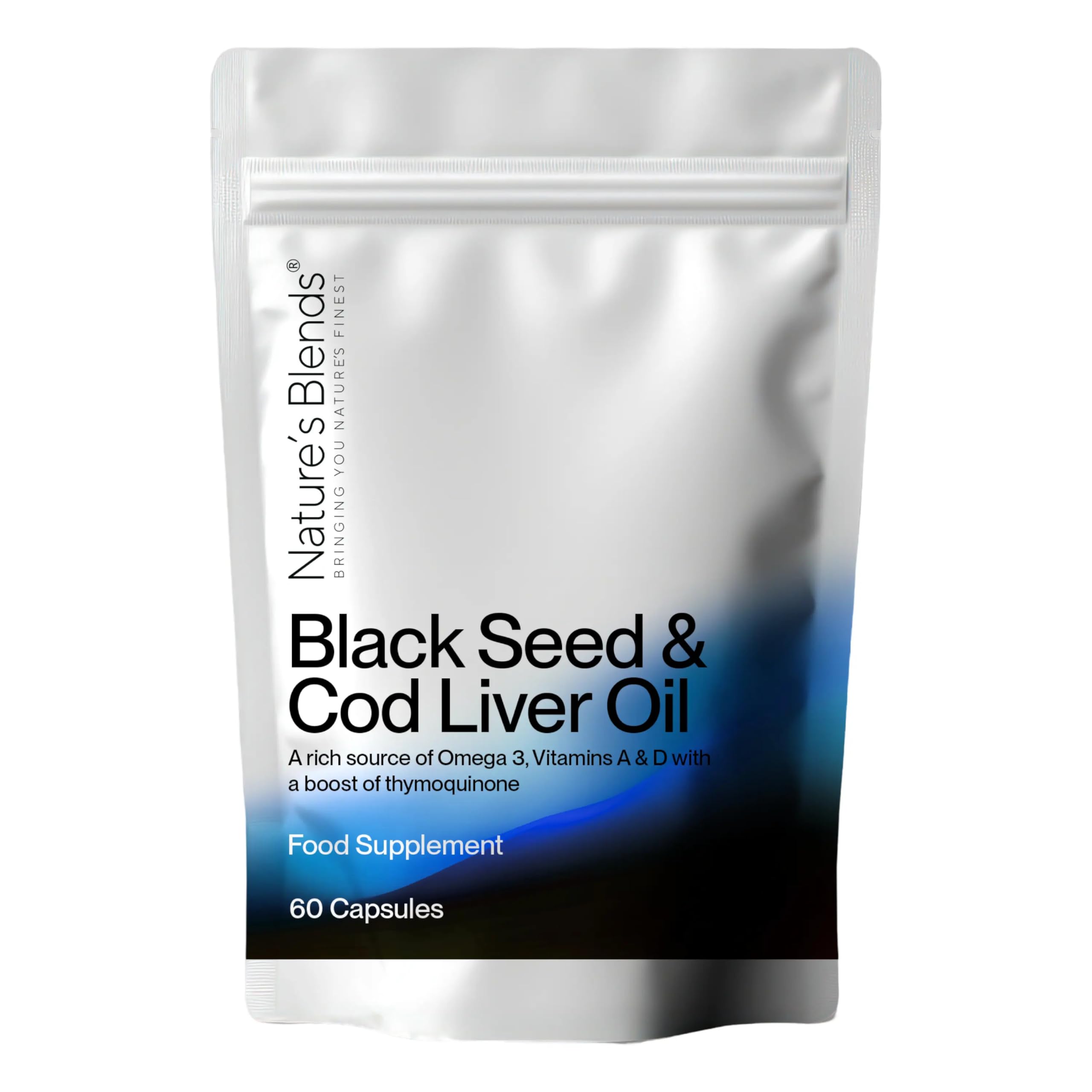 Nature’s Blends Black Seed & Cod Liver Oil Capsules – 60 Softgels