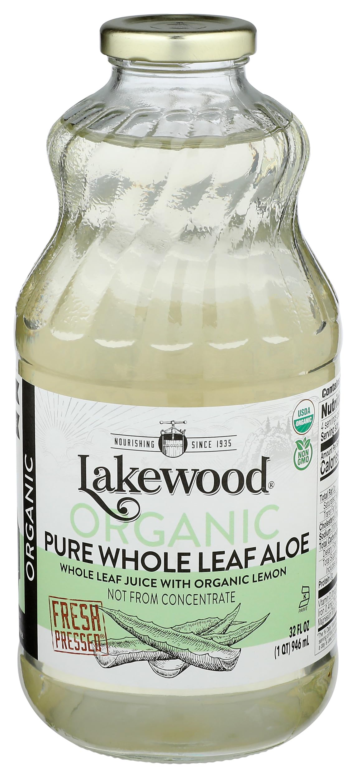 Lakewood Organic Aloe Vera Juice – 32 Fl Oz Natural Health Drink