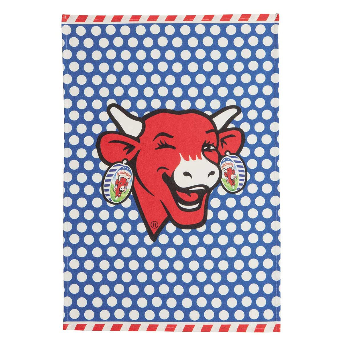 Coucke Retro Laughing Cow Tea Towel | 100% Cotton Blue Kitchen Towel