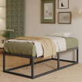 EMODA Small Single Bed Frame 75x190 cm with Sturdy Slats Support, Black - image 1