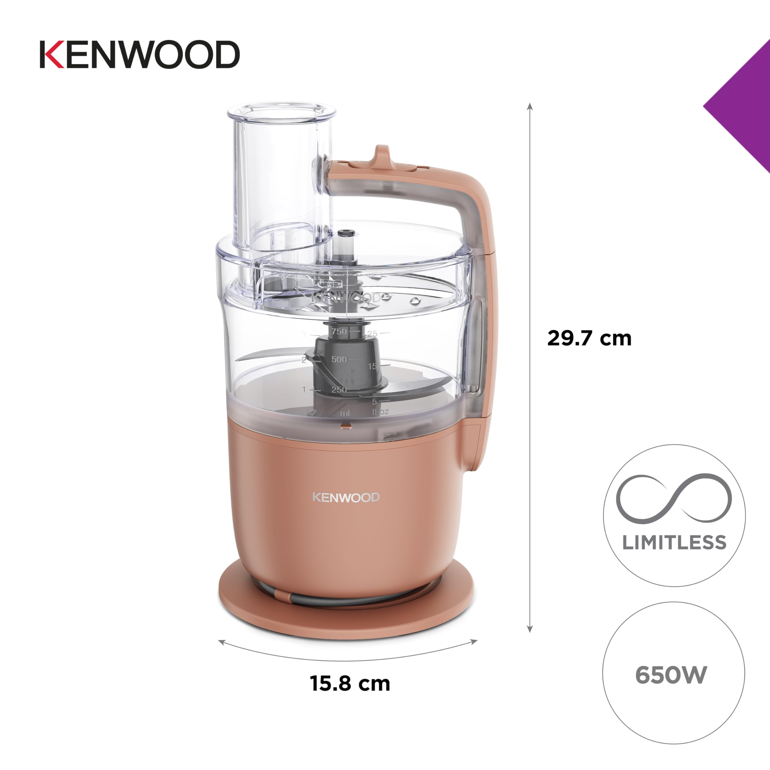 Kenwood MultiPro Go FDP22.130RD Food Processor – 650W Kitchen Robot, Red