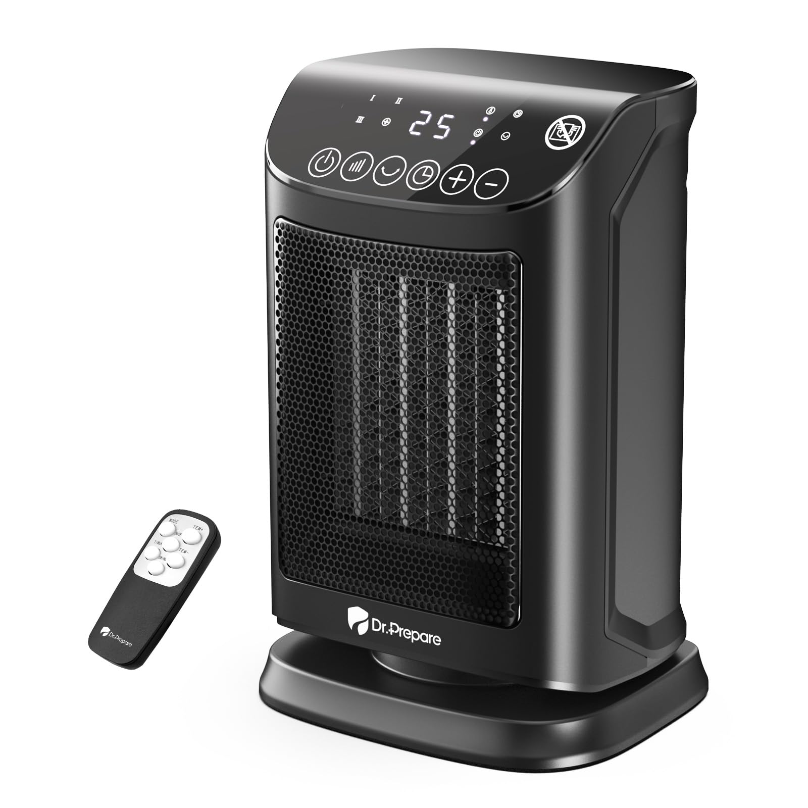DR.PREPARE 1800W PTC Ceramic Space Heater with Remote and Timer