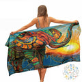 Ulticool Elephant Hippie Microfibre Towel – Quick-Dry Beach Towel 160x80cm