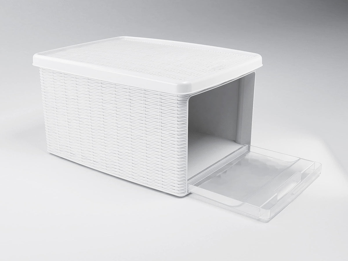 Stefanplast "Elegance Storage Box with Lid, White, 19 x 29 x 16 cm - image 2