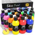 Nicpro 18 Colors Permanent Fabric Paint - 8.45oz Non-Toxic Textile Paint