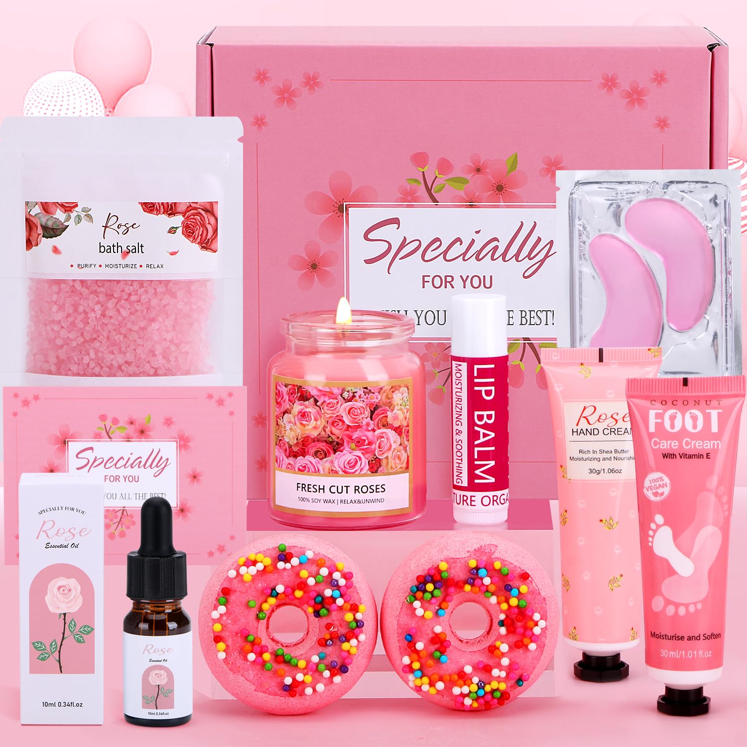 10-Piece Spa Gift Set – Organic Pamper Hamper for Women