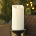 Luminara Flameless LED Candle – White Wax Drip Pillar with Timer, 3x6.5