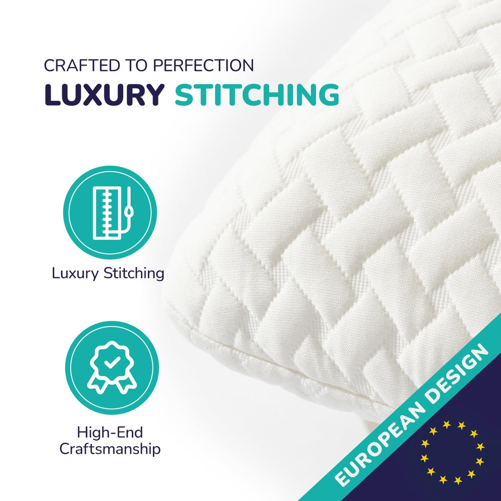 ZenPur Orthopedic Memory Foam Pillow – Cooling Bamboo Cover, 2-Pack