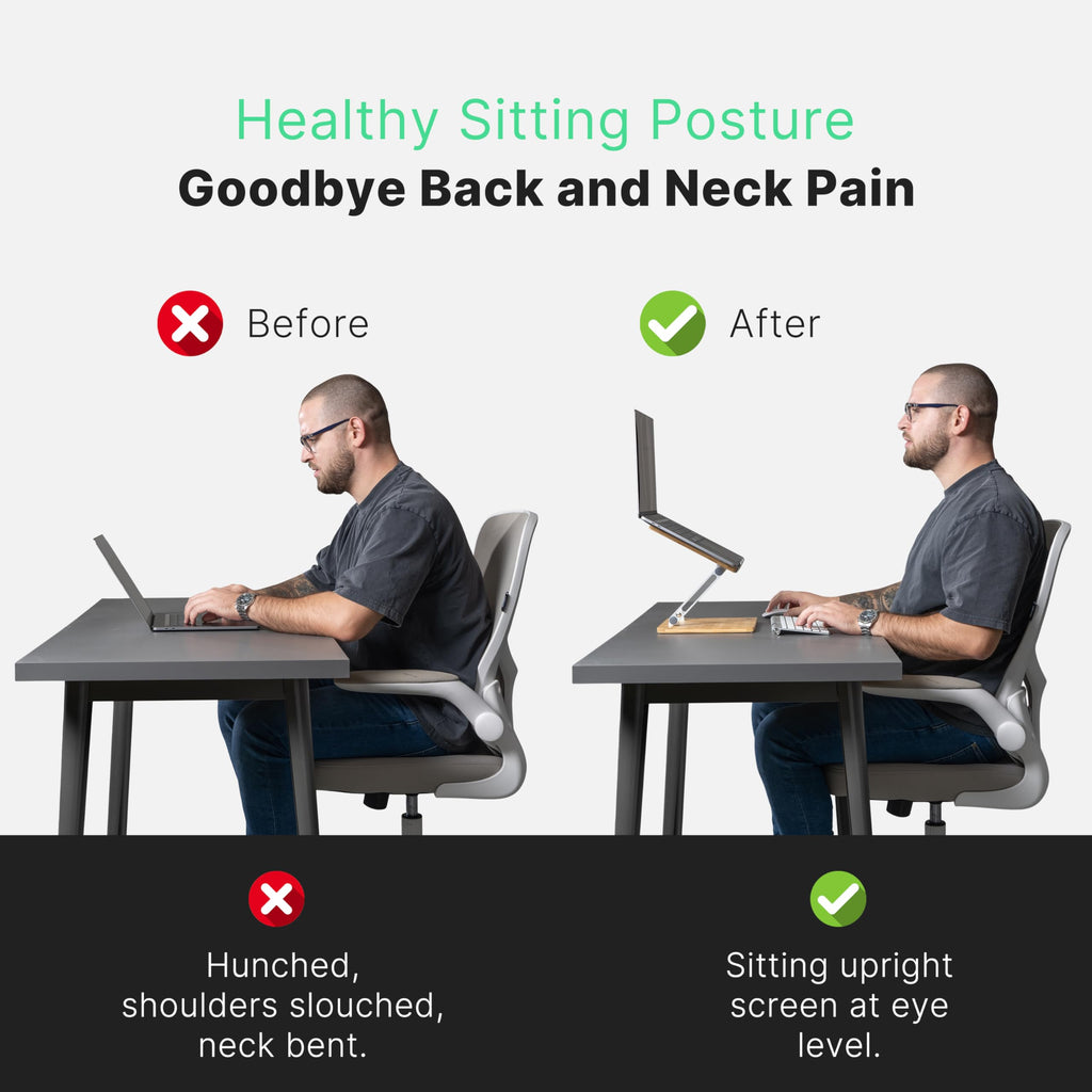 MY FAT GORILLA Bamboo Laptop Stand – Ergonomic Desk Riser for Office