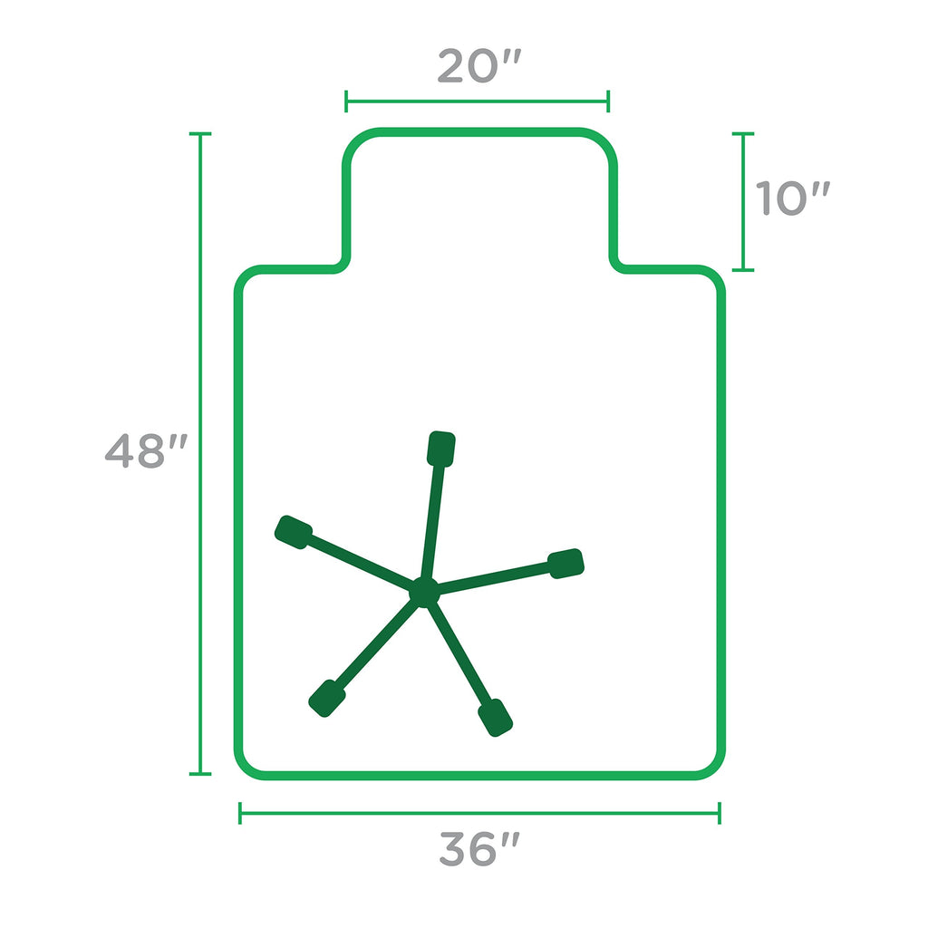 Dimex Office Chair Mat for Low Pile Carpet with Lip, 36" x 48", Clear