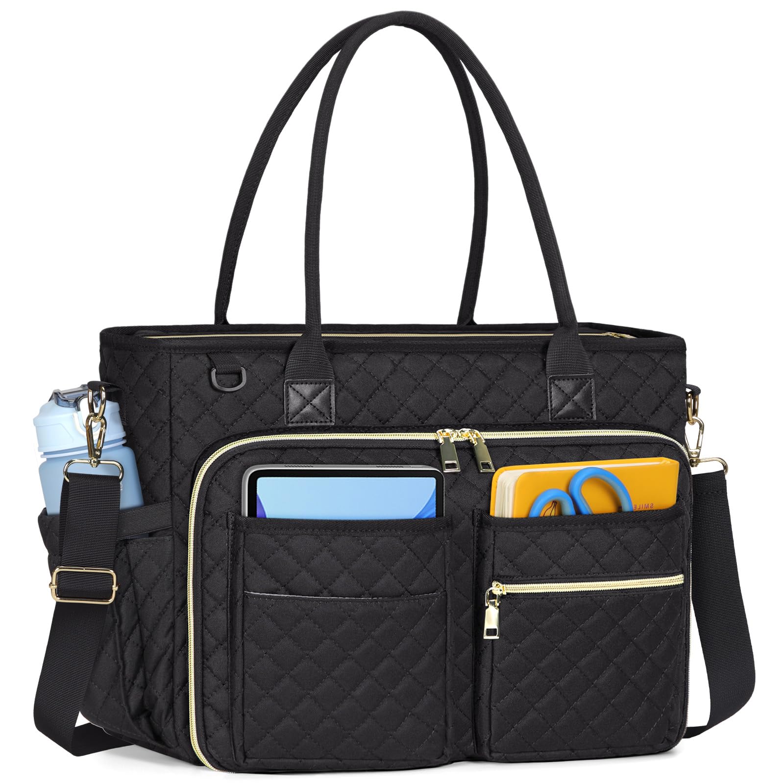 RAINSMORE 15.6 inch Laptop Tote Bag with Insulated Pocket – Black