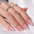 BTArtbox French Tip Press On Nails - White Almond Soft Gel Nails