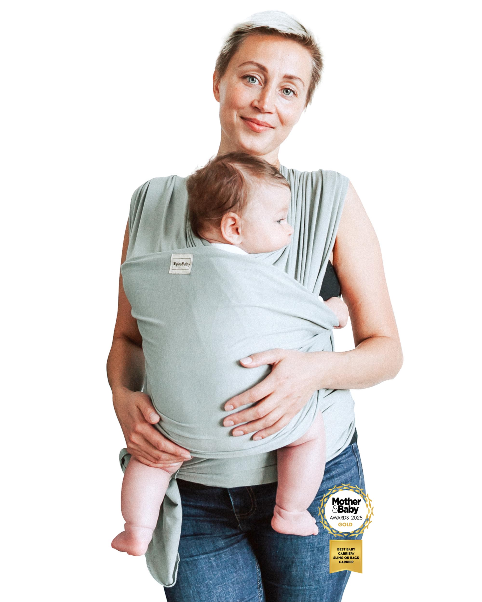 Baby Sling Wrap – Soft Stretchy Newborn Carrier (7-35lb), Sage